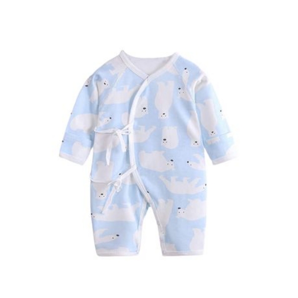 100% Cotton Monk Style Baby Romper - Ice Bear