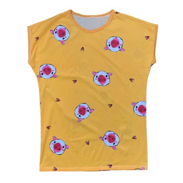 Comfortable Nightshirt Dress - Pyjamas - Yellow