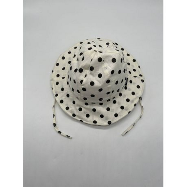 Polka Dot Cute Summer Girls Hat with Adjustable Size Strap - 46 - 50cm