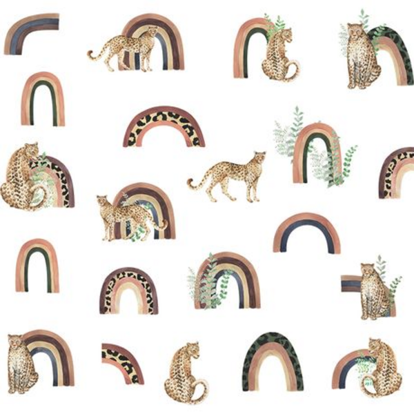 Cheetah and Rainbow Kids Room Wall Art-Sticker-Decor - Image 3