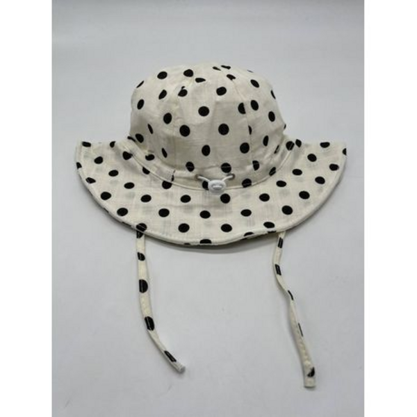 Polka Dot Cute Summer Girls Hat with Adjustable Size Strap - 46 - 50cm - Image 2