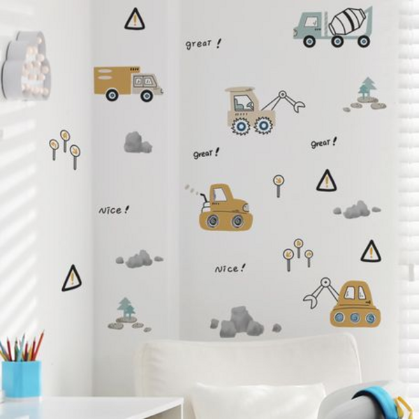 Cute Contruction Vehicle Kids Room Wall Art-Sticker-Decor - Image 6