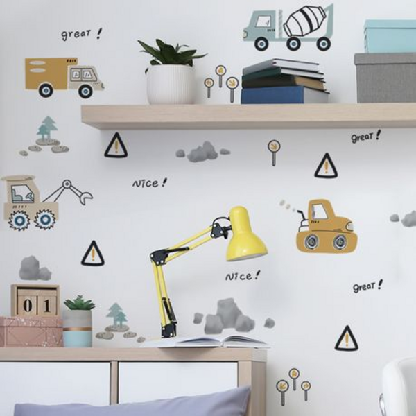 Cute Contruction Vehicle Kids Room Wall Art-Sticker-Decor - Image 4