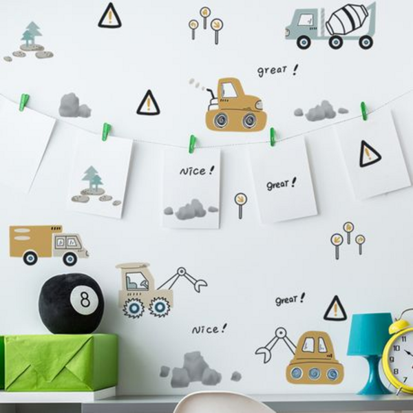 Cute Contruction Vehicle Kids Room Wall Art-Sticker-Decor - Image 5