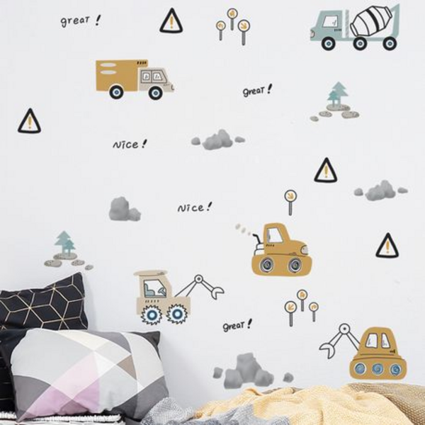 Cute Contruction Vehicle Kids Room Wall Art-Sticker-Decor - Image 8