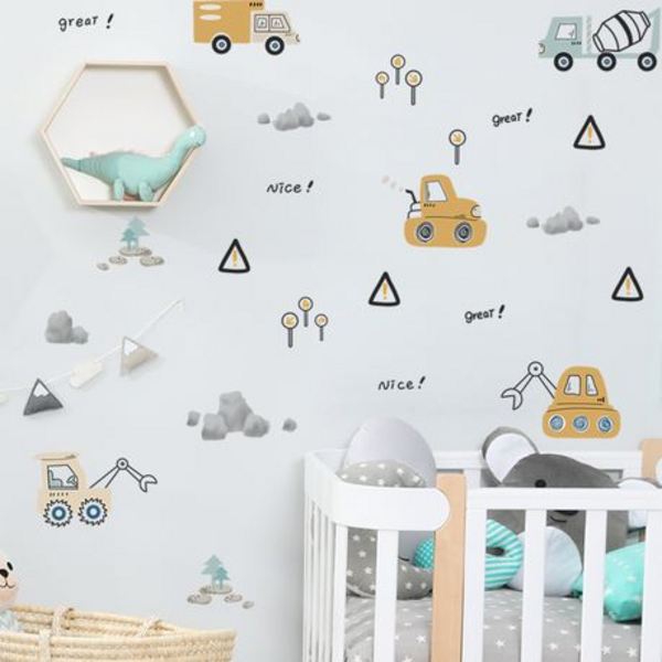 Cute Contruction Vehicle Kids Room Wall Art-Sticker-Decor - Image 7