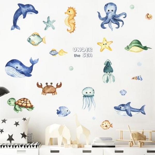 Ocean-Under the Sea Themed Kids Room Wall Art-Sticker-Decor - Image 6